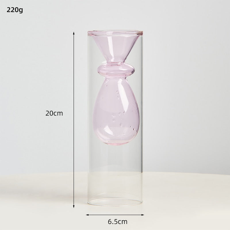 transparent glass vase
