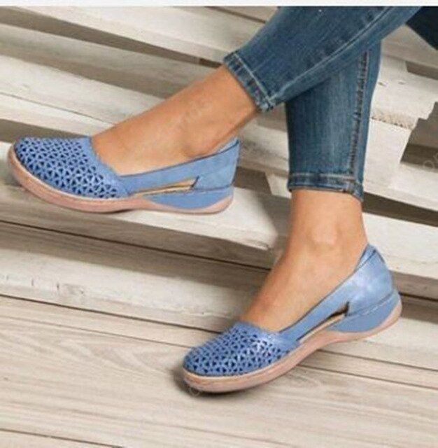 Women🧡Wedges Orthopedic Hollow Out PU Summer Vintage Sandals