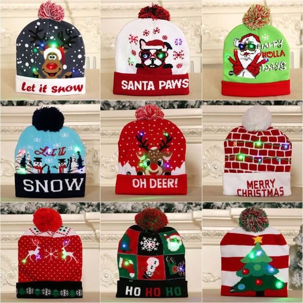 🎄Early Christmas Sale🎄CHRISTMAS LED KNITTED BEANIES