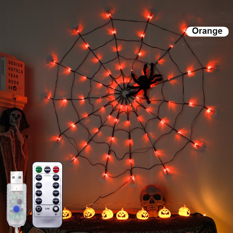 Creative 3D spider light illumination LED,remote control multi-color spider web