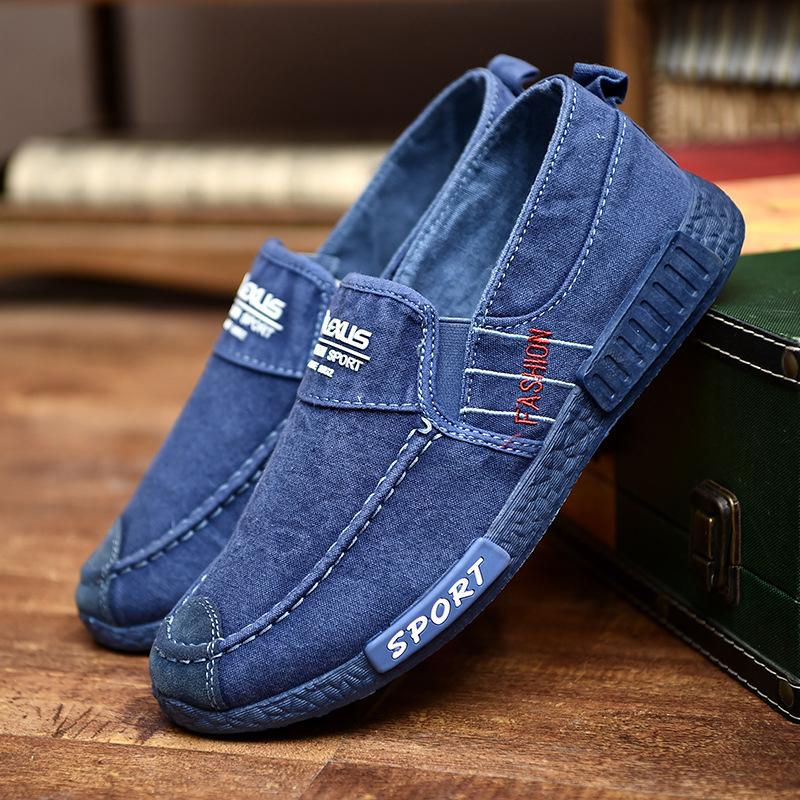 Fashionable men's canvas shoes explosive style washed cloth casual men's shoes canvas lazy shoes