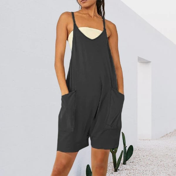 Sleeveless Romper with Pockets