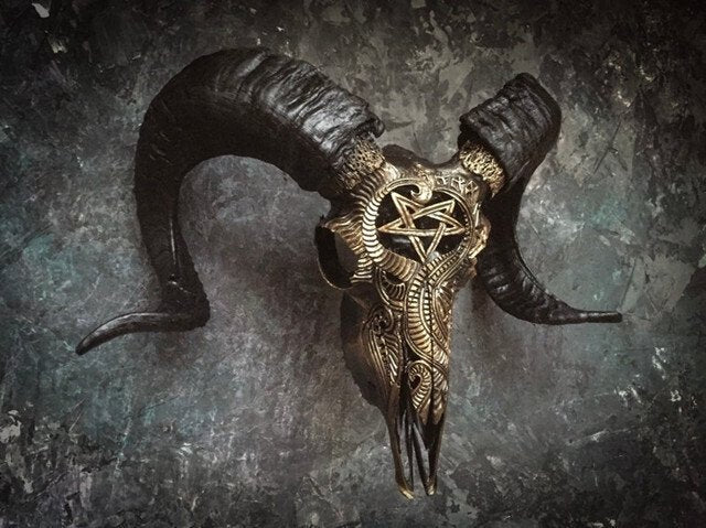 Carved Ram Skull