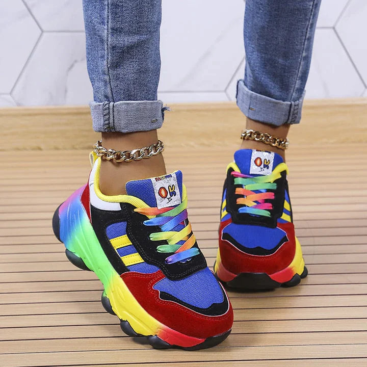 Fashionable Trendsetter Rainbow Sneakers