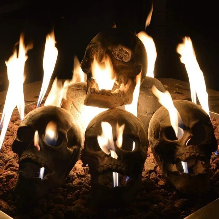 💀Halloween Sale - Terrifying Human Skull Fire Pit