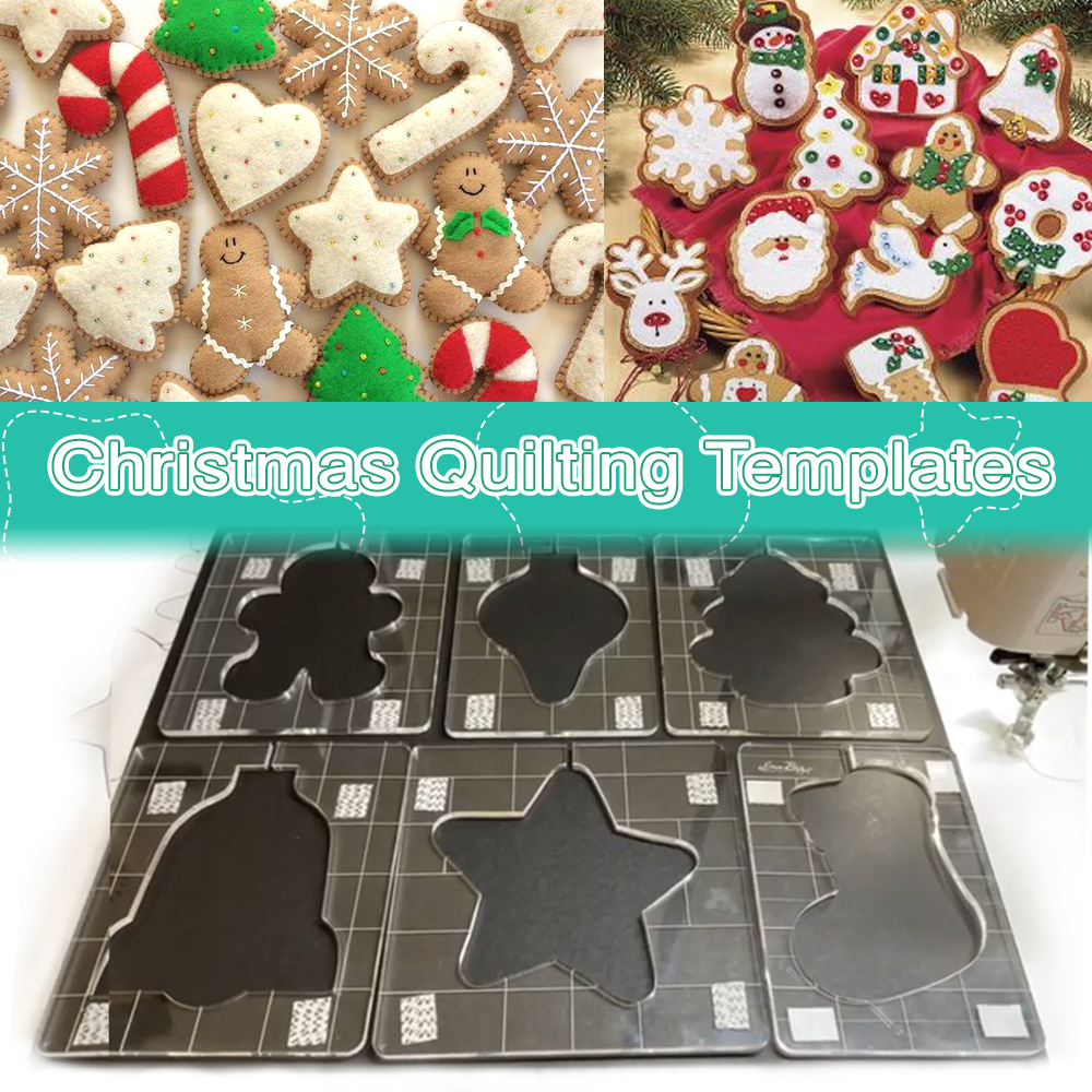 Christmas Motif Quilting Template Set (6 PCS)  - With Instructions
