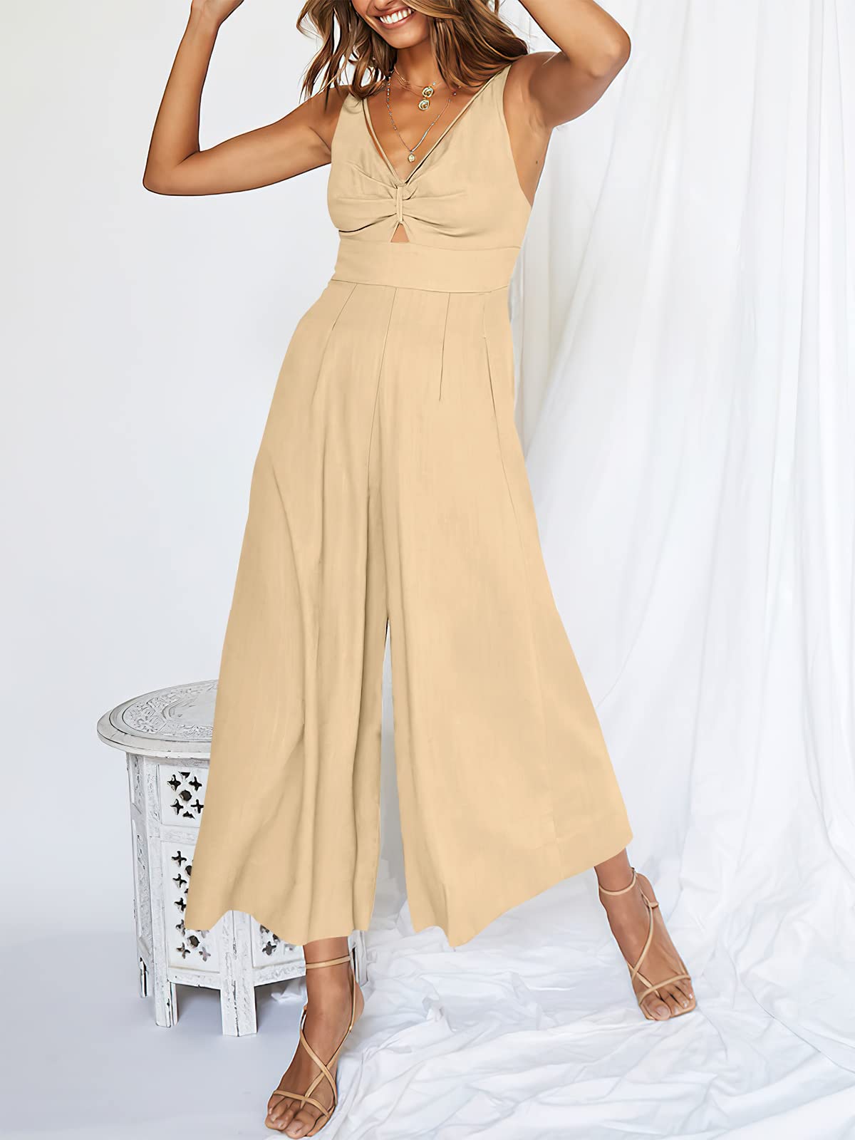V Neck Cutout High-Waist Rompers (Buy 2 free shipping)